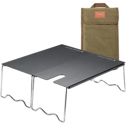 [04975] Foldable Aluminum Solo Stove Table with Storage Bag #Sk-1279S-BK