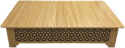 [05047] طاولة خشبية مزخرفة مربعة مقاس 160*80*30 سم #EA-BR028M