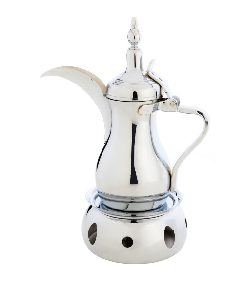 Al-Saif Dallah Set with candlestick Base, size 32, chrome #5423-W-32