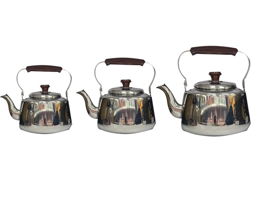 [05185] Omega Set of 3 pcs Stainless Steel Kettle ( 1.5L , 1 L , 0.8 L ) from Alsaif #k55712-3S