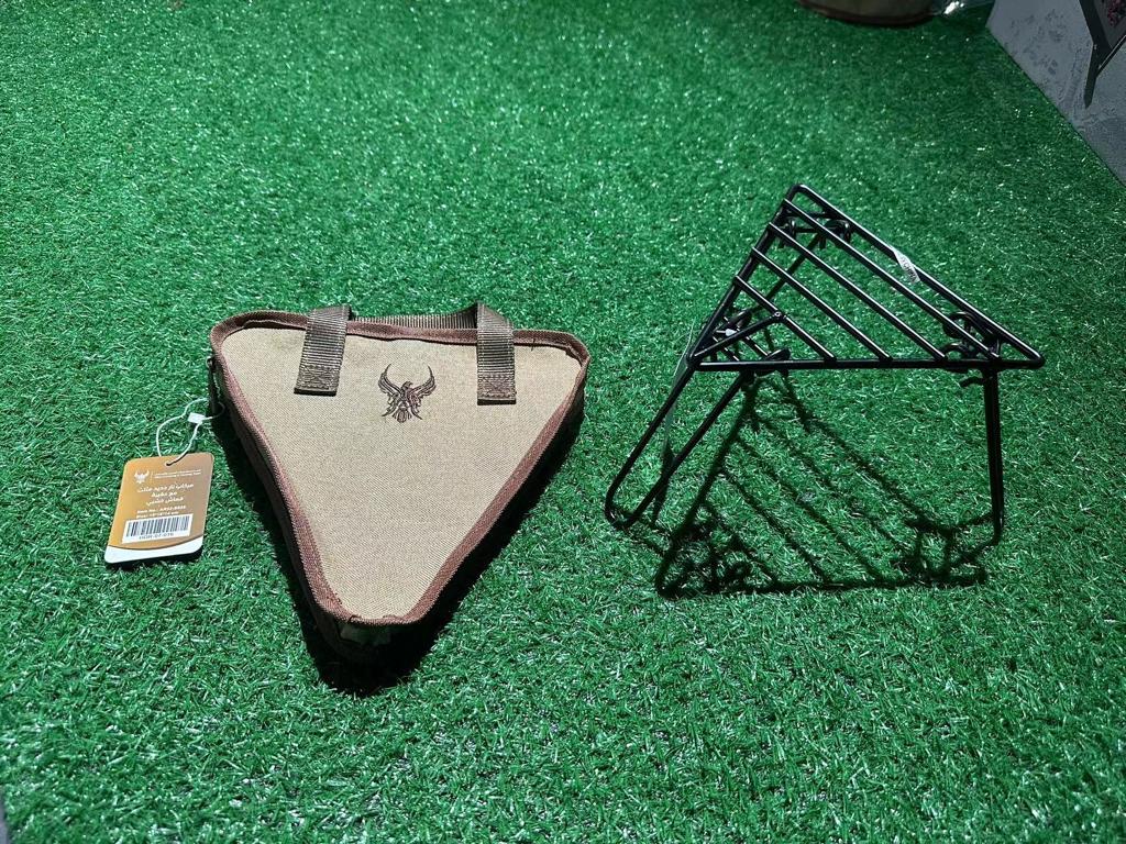 Triangular Iron Fire Stand with Bag Size 18*18*18*14 from Alhor #AR22-S028