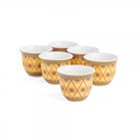 Gahwa Cup Set of 6 Pieces 100CC yellow Pattern from Al Rimaya #22-3533