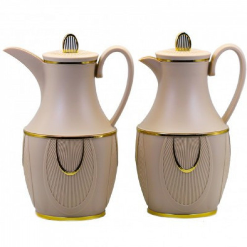 Deva Thermos 2 pcs set of 1 Liter from Alsaif Brown & Gold #k191592-2MLCFG