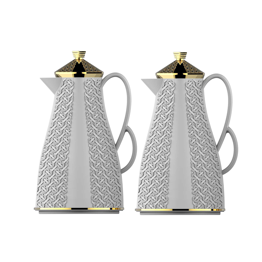 Deva Thermos 2 pcs set of 1 Liter from Alsaif Grey & Gold #k191597-2MLSGG