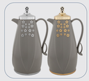 Deva Thermos 2 pcs set of 1 Liter from Alsaif Dark Grey & Gold  #k191617-2MDSGG