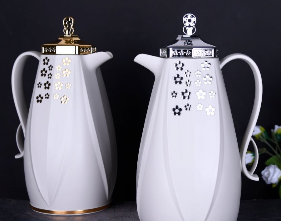 Deva Thermos 2 pcs set of 1 Liter from Alsaif pearly & Gold  #k191617-2MIVYG
