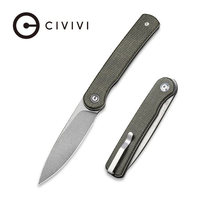 CIVIVI Stylum Front Flipper & Slip Joint Knife Micarta Handle #C20010B-C