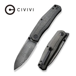 [05762] CIVIVI Sokoke Front Flipper & Thumb Stud Knife Damascus Blade Micarta Handle #C22007DS1