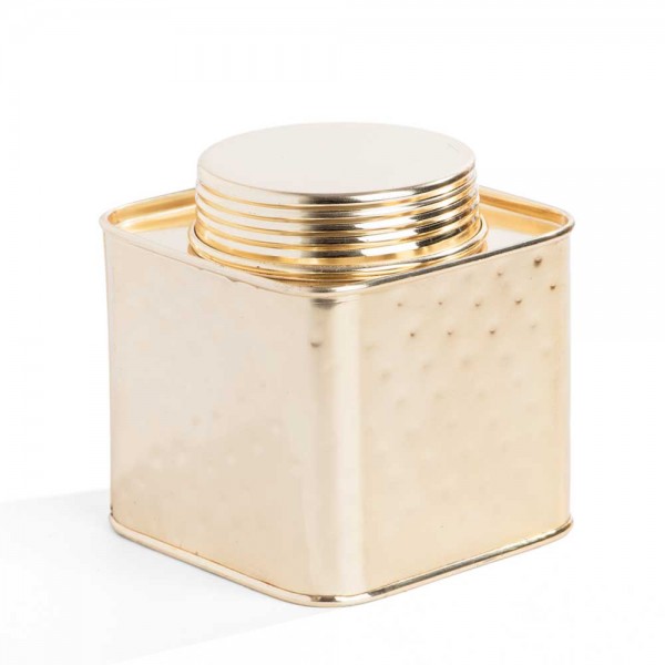 GOLDEN STAINLESS STEEL CONTAINER LARGE FROM AL-RIMAYA #22-3220