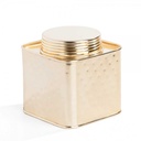 GOLDEN STAINLESS STEEL CONTAINER LARGE FROM AL-RIMAYA #22-3220