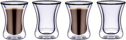 [05904] BLACKSTONE Double Wall Glass ESTIKANA Coffee Cups, Suitable for Tea and Coffee Set of 4 Pcs 100ML #DG893