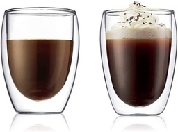 [05905] BLACKSTONE Double Wall Glass Tumbler Cups, suitable for coffee, coffee cups 2PC SET 350 ML #DG831