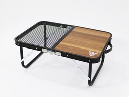 [06241] طاولة رحلات قابلة للطي مع شبك لون خشبي من الحر