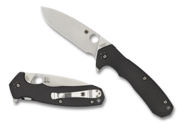 [06301] Spyderco Amalgam Flipper Knife S30V Satin Plain Blade, Carbon Fiber/G10 Laminate Handles #C234CFP
