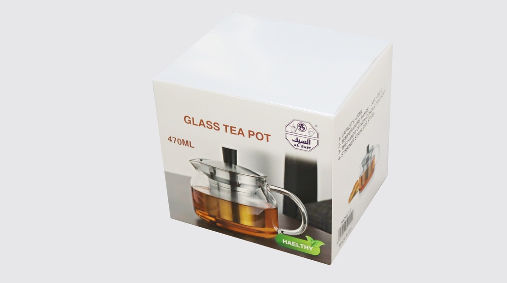 Al Samadoy Heat Resistant Glass Tea Pot  470 ml #96090/1/2