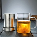 Al Samadoy Heat Resistant Glass Cup With Stainless Cover 350 ml #96091/2/1