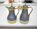 Cidar Thermos 2 pcs set of 1/0.7 liter Golden Dark Grey Alsaif #K195671/2DSGYG
