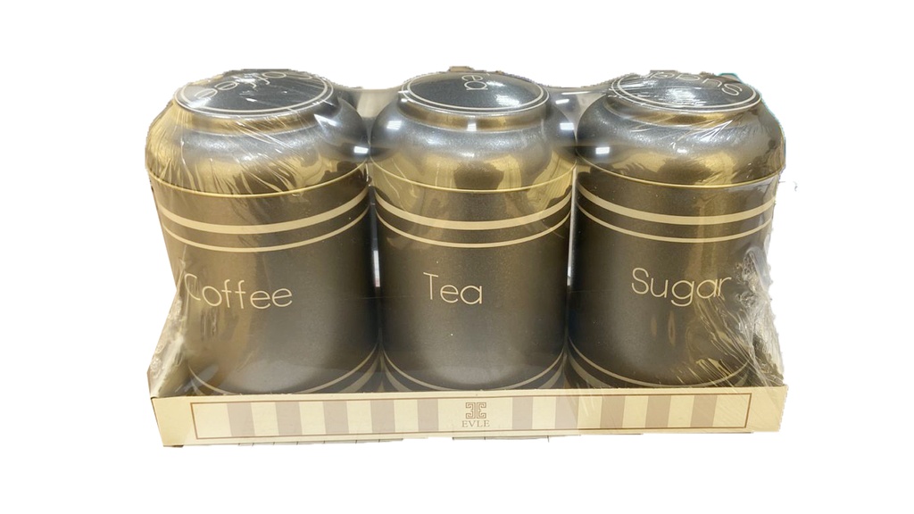 3 PCS SET ROUND CANISTER SILVER DESIGN FROM ALSAIF SIZE 105*150m #K8230201/3
