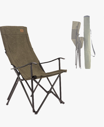 [06604] Foldable Cotton Canvas Camping Chair High Back Low Style Chair Khaki #F-1001C (khaki)