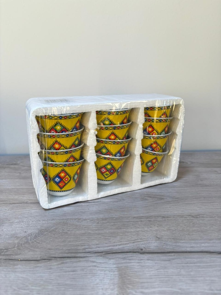 Coffee Cups Small Set of 12 pcs Sadu pattern #CW80D1