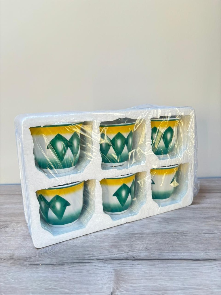 Coffee Cups Large Set of 6 pcs Ghadar pattern #CW200A