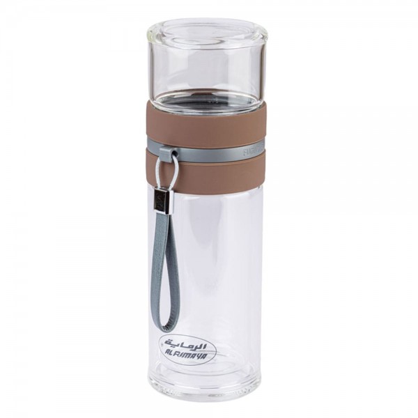 GLASS DRINK BOTTLE 290ML WITH FILTER - DARK BROWN FROM ALRIMAYA #22-3881