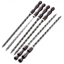 6PCS BBQ SKEWERS - SS + WOODEN HANDLE FROM ALRIMAYA #22-4197