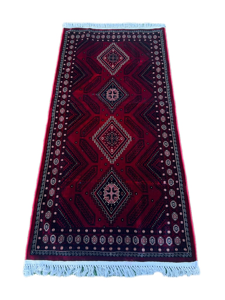 سجاد رسم افغاني نقشة 3038 لون عنابي # MADA-02-41