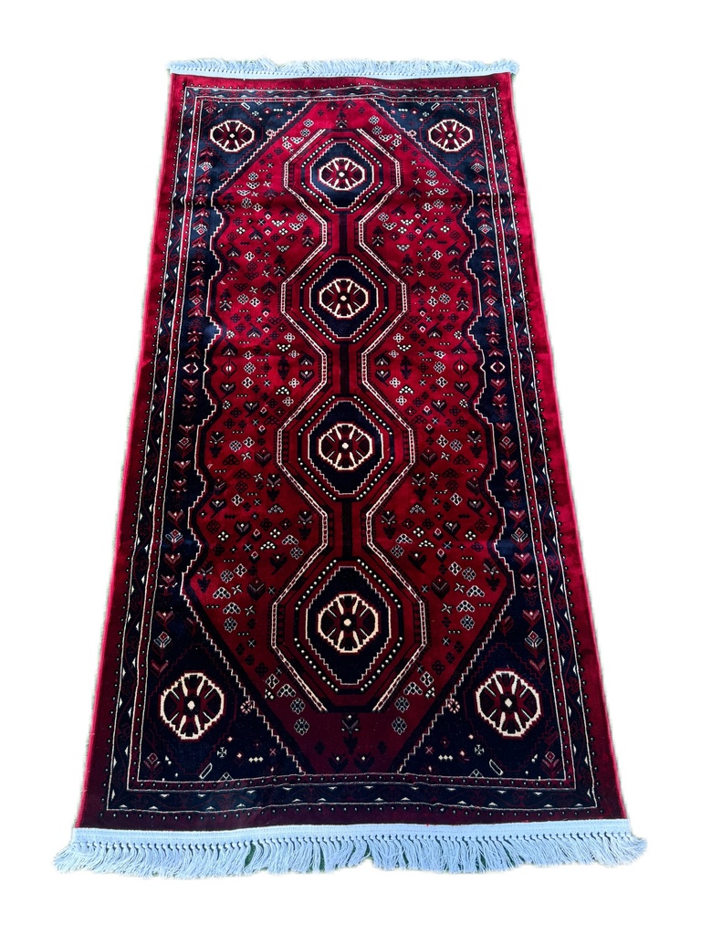 سجاد رسم افغاني نقشة 3042 لون عنابي # MADA-02-43