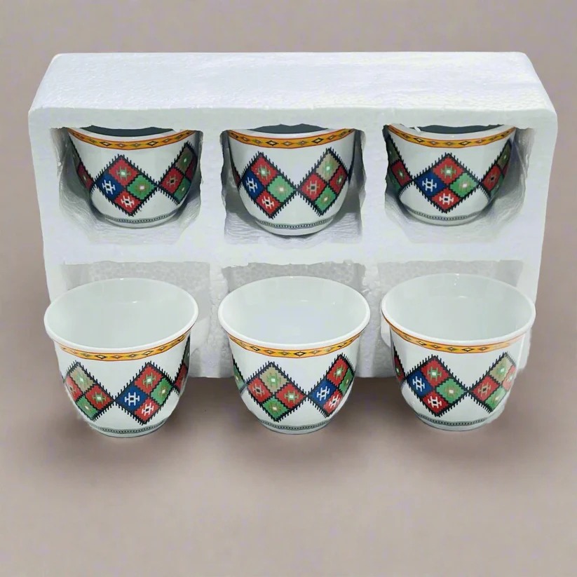 Coffee Cups Medium Set of 12 pcs Sadu pattern #CW120D1