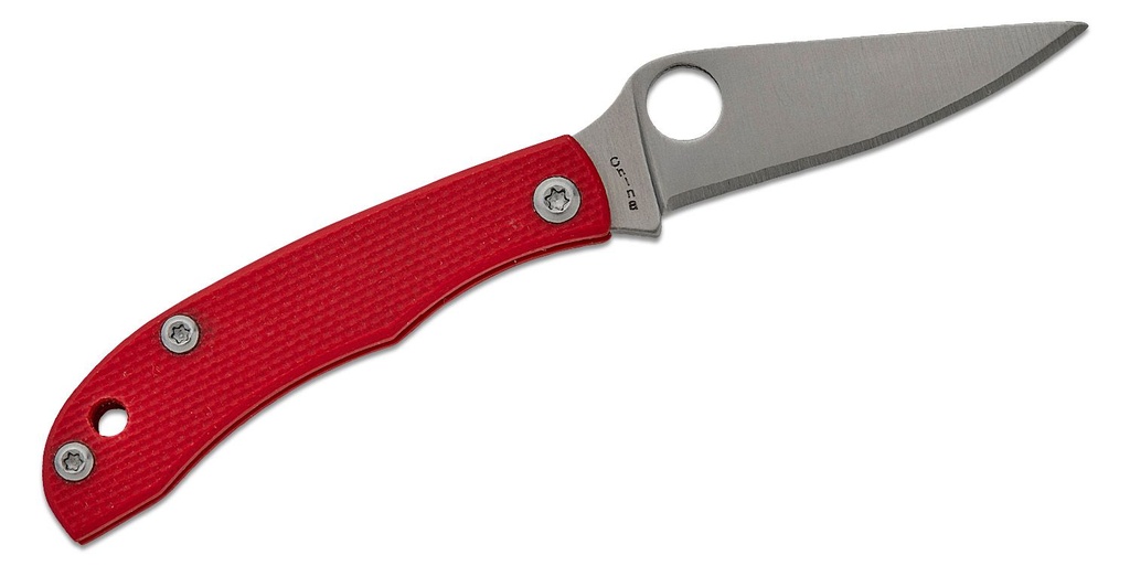 Spyderco HoneyBee Micro-Size Slipjoint Red G10 Handles #C137GRDP