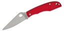 Spyderco GrassHopper Miniature Slipjoint Folding Knife 2.27" 12C27 Satin Plain Blade, Red G10 Handles #C138GRDP