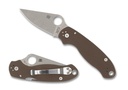 Spyderco Para 3 Sprint Run Compression Lock CPM-15V Stonewashed Plain Blade, Brown G10 Handles #C223GPBN15V
