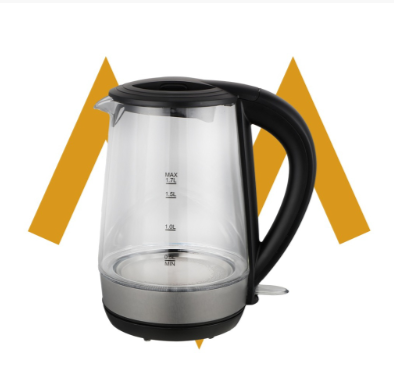 7MD Electric Kettle Transparent Glass 1.7 Liter Fast Boil LED Light 2200W Corded Water Boiler #11716