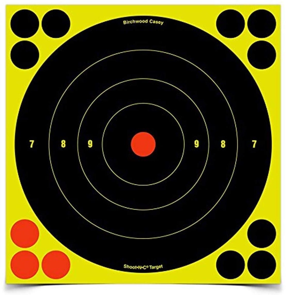 [01864] Birchwood Casey Shoot-NC 8in Bulls Eye Target 30ps #BDC34825