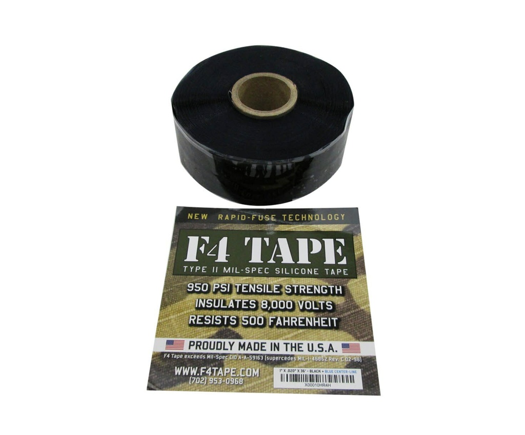 [00878] F4 Mil-Spec Silicone Tape Blk Rescue Tape #RTF4B