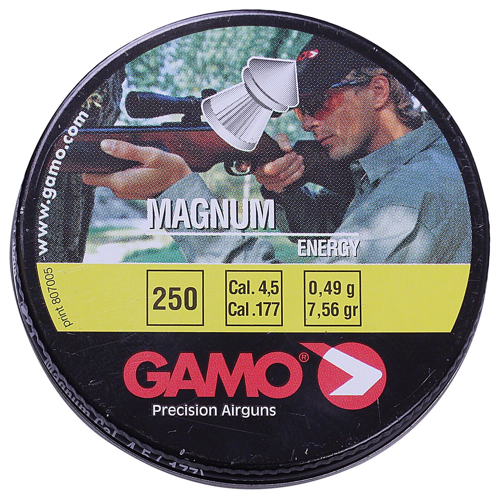 [02015] Tin of Gamo Pellets Magnum Metal 250 Cal 4.5 #6320224