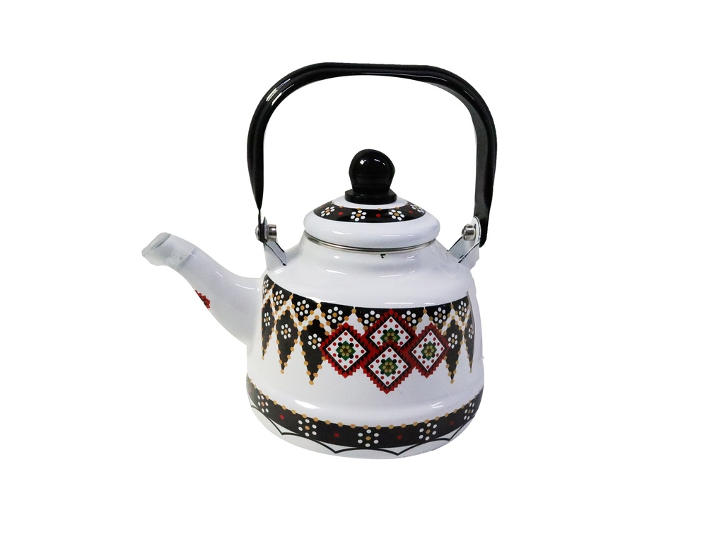 [02169] إبريق نقشة سدو ابيض اسود 1.7 لتر 15854-2#