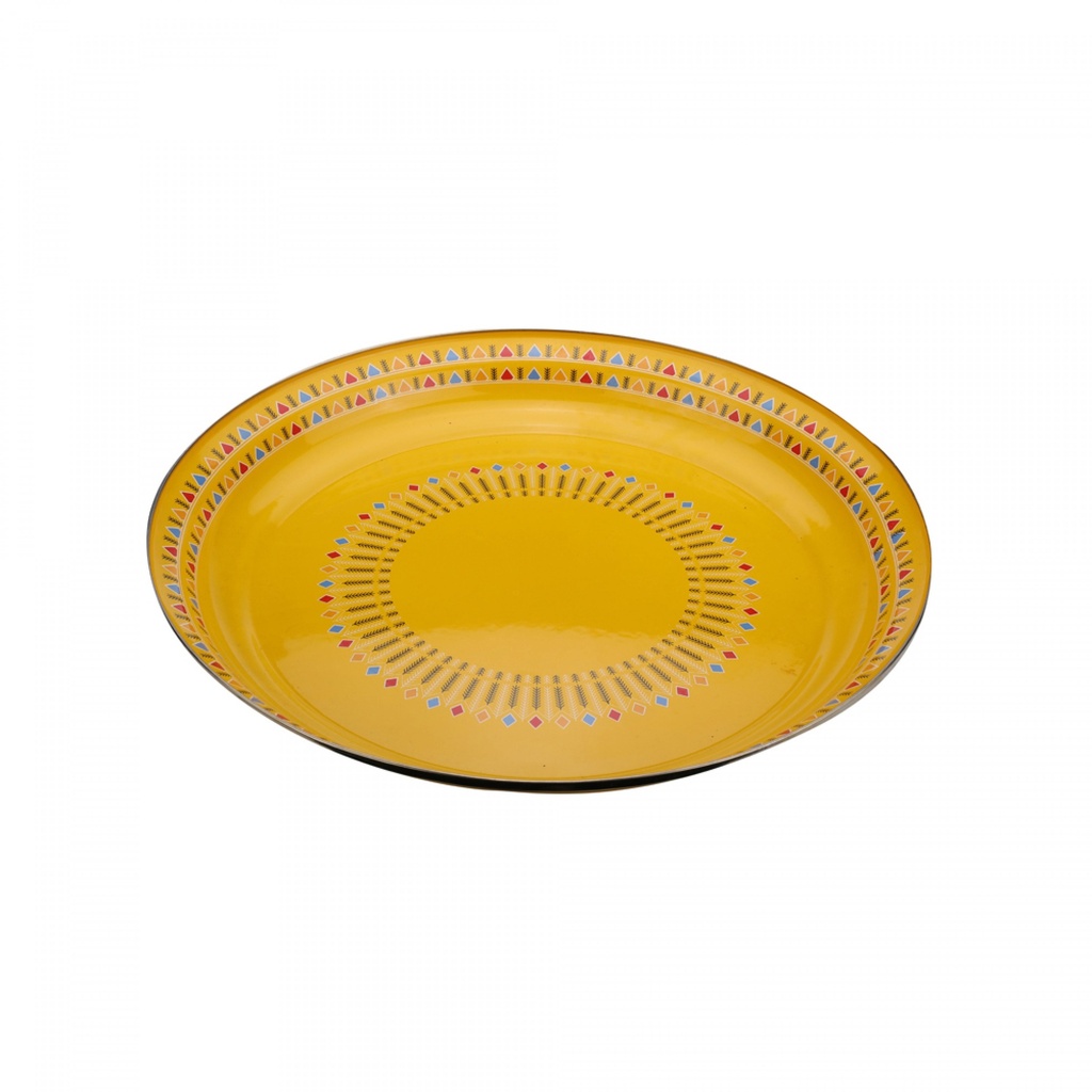 [03643] صحن القط العسيري أصفر 20 سم #SNC-0252Y-20CM