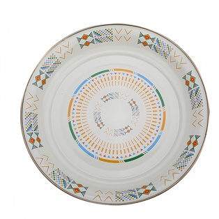 صحن نقش القط العسيري بيج#SNC-0253W-30CM 30سم #SNC-0253W-30CM