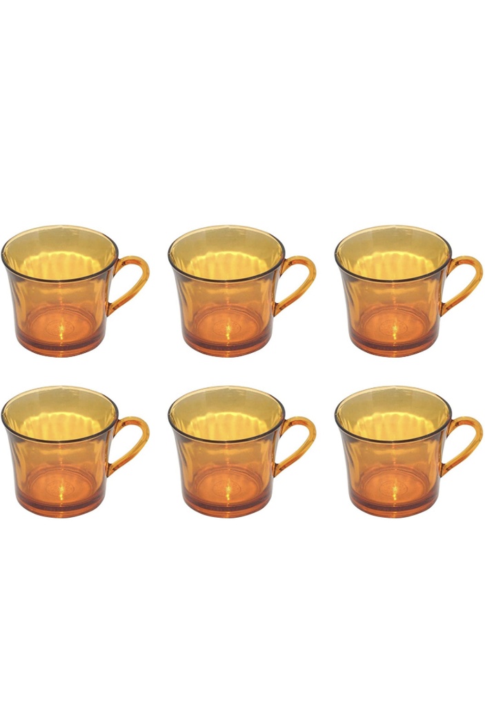 [01172] YELLOW KARAK TEA CUPS WITH HANDLE 8oz #4004D