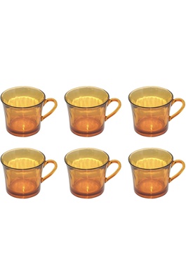 YELLOW KARAK TEA CUPS WITH HANDLE 8oz #4004D