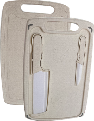 CUTTING BOARD WITH 2 KNIVES ALBARARI YEH-735