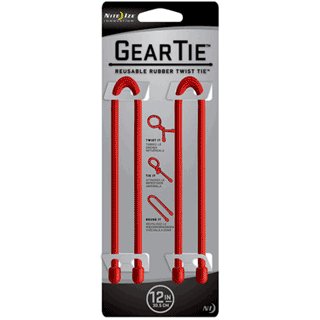 [03142] Nite Ize GT12-2PK-10 Gear Tie 12""  Red 2 pk **EOL**" NI5109