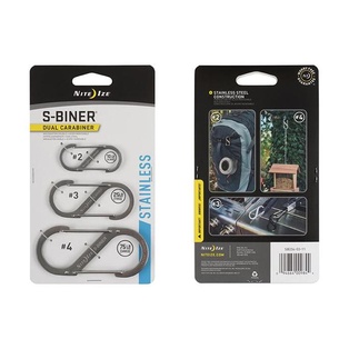 Nite Ize S-Biner® Stainless Steel Double Gated Carabiner - 3 Pack - Black SB234-03-01