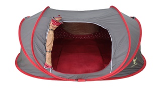  خيمة بني ياس لون رمادي مع احمر (شتوية) كبيرة 300*200*115 سم