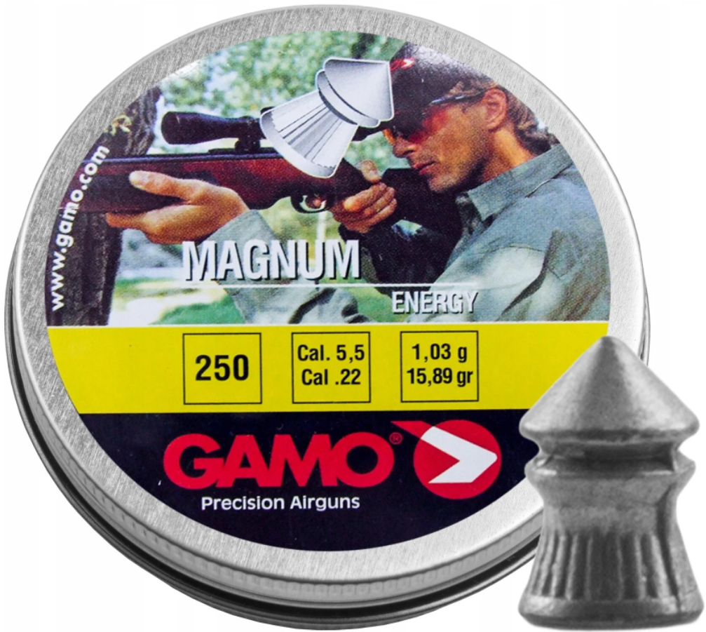 [03277] Tin of Gamo Pellets Magnum Metal 250 Cal 5.5 #6320225