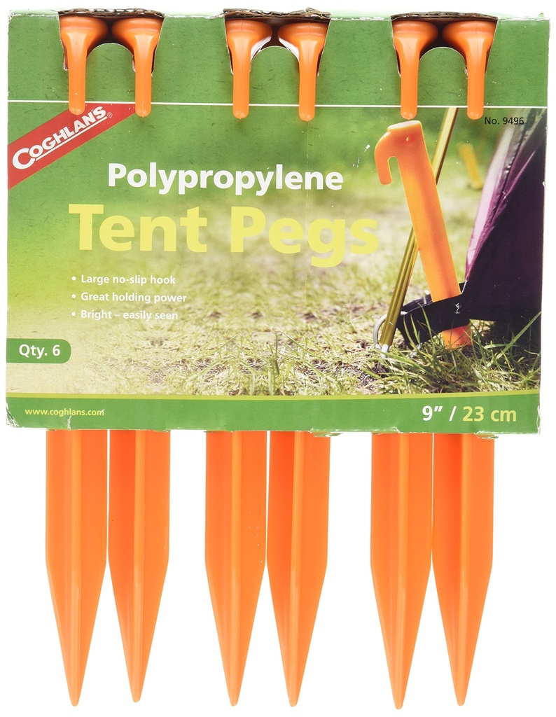 [02424] 9" Tent Pegs- pkg of 6