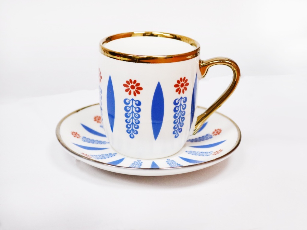 [03688] طقم فنجان قهوة تركي مع صحن عراقي YDY-120CS-004