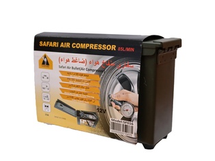 AIR COMPRESSOR 12V/ 85L PRESSURE W/ METAL BAG - ABO JAMAL